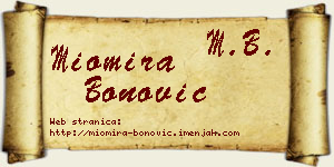 Miomira Bonović vizit kartica